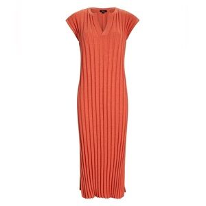 Rails Ashley Ribbed Midi Dress in Coral